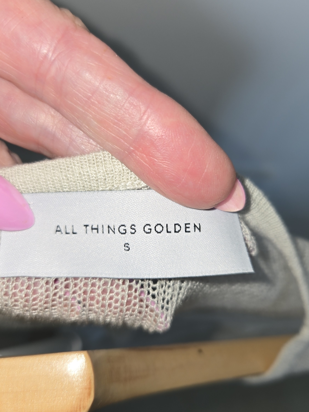 All Things Golden -Sheer Long Sleeve Crop Top in Bone - Size Small - Picture 2 of 7